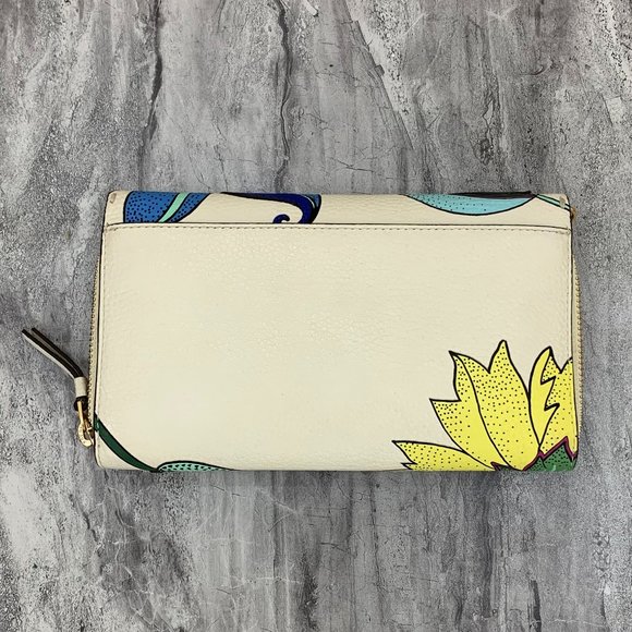 Tory Burch McGraw Floral Flap Wallet Fold Over Leather Crossbody Bag - Picture 6 of 11